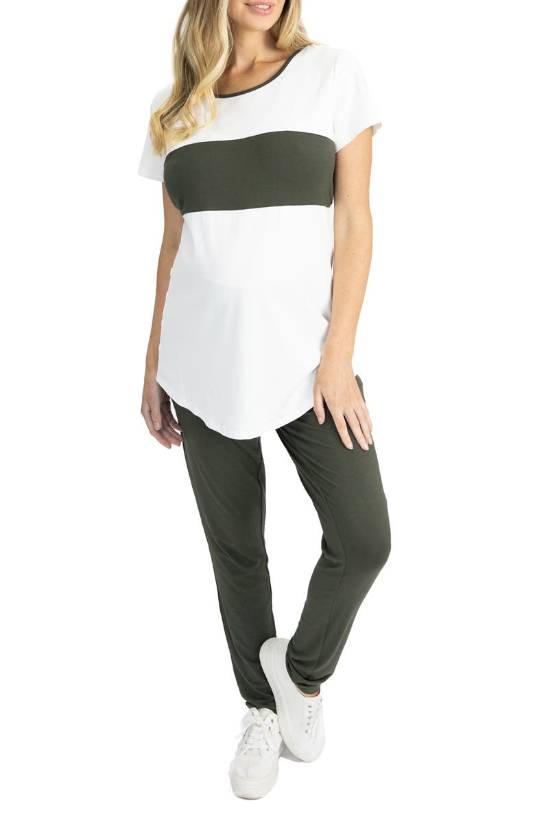 Angel Maternity Home to Street Maternity T-Shirt & Pants Set, Main, color,