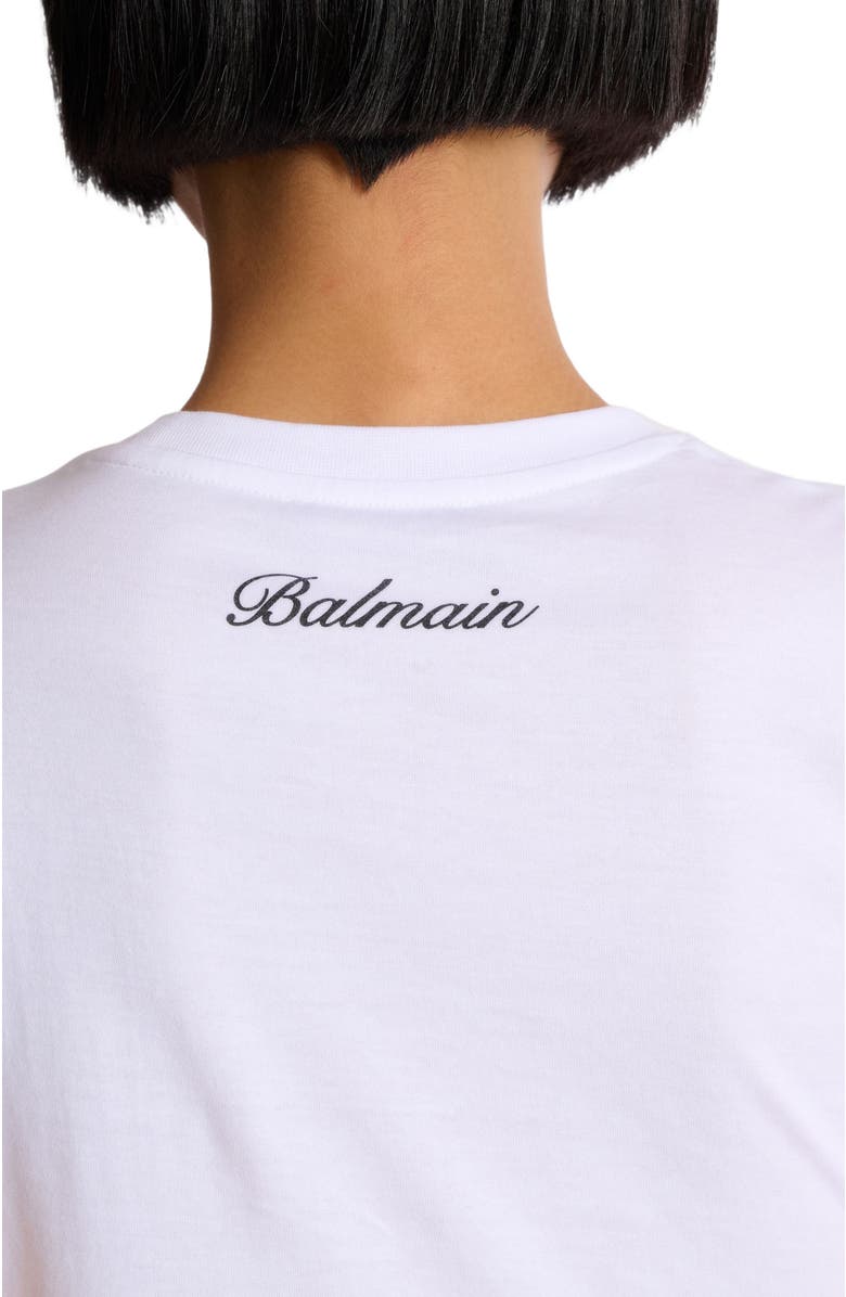 Balmain Draped T-shirt with buttons, Alternate, color, White