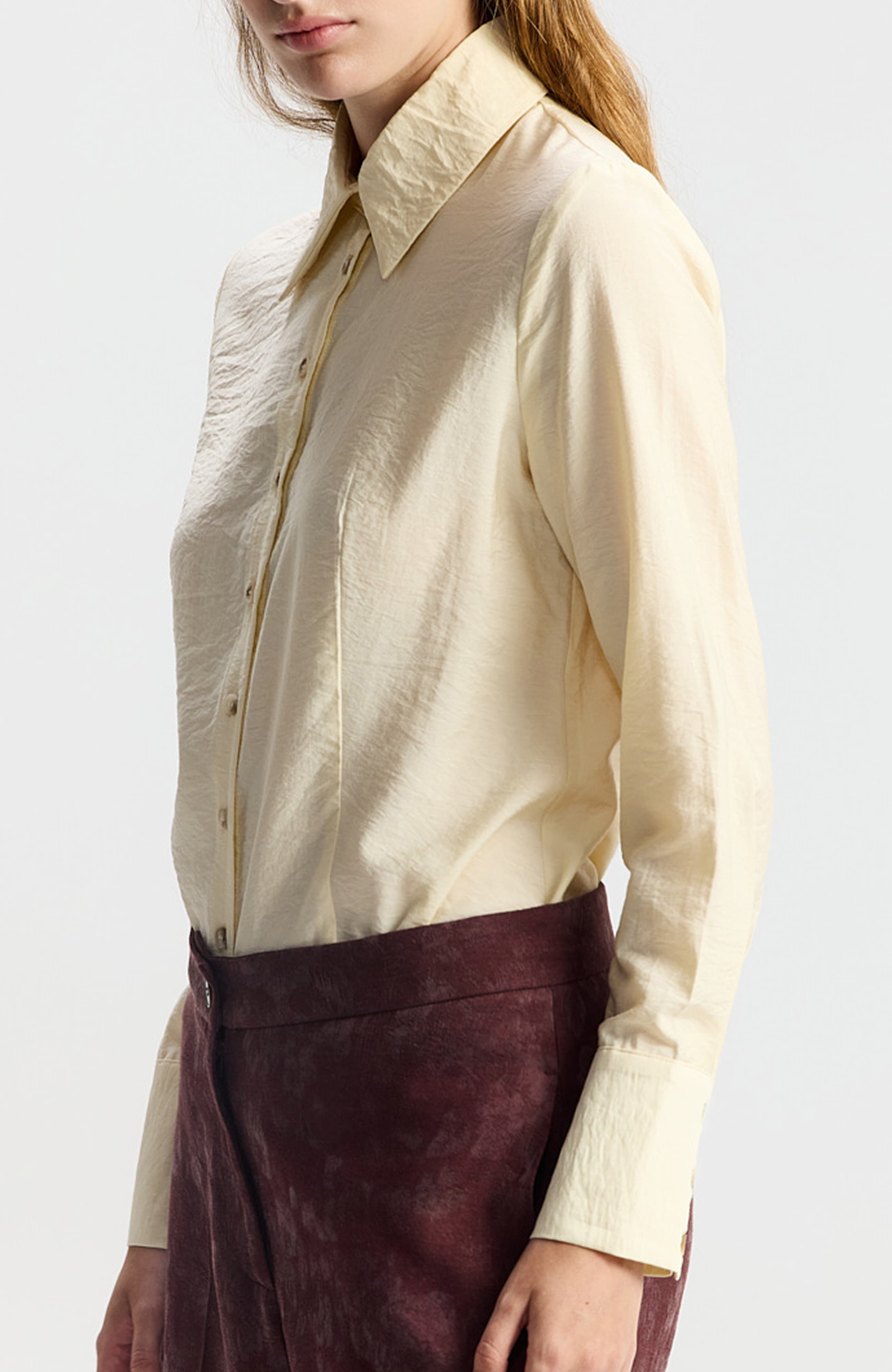 Ronen Chen Shirley Satin Button-down Shirt (Women) | Nordstrom