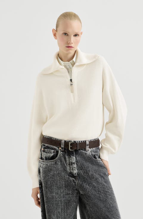 English rib knit cardigan