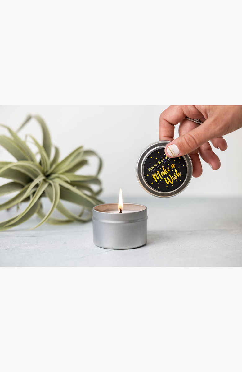 Lizush Trio of Tin Soy Candle Scented with Bergamot and Lavender Essential Oils, Alternate, color, NO COLOR