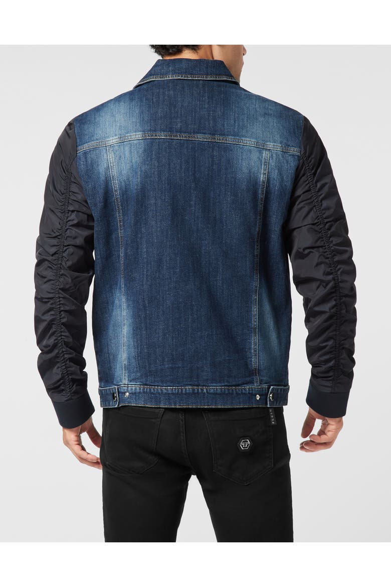 Composed Denim Zip Jacket College Men, Alternate, color, DeepOcean