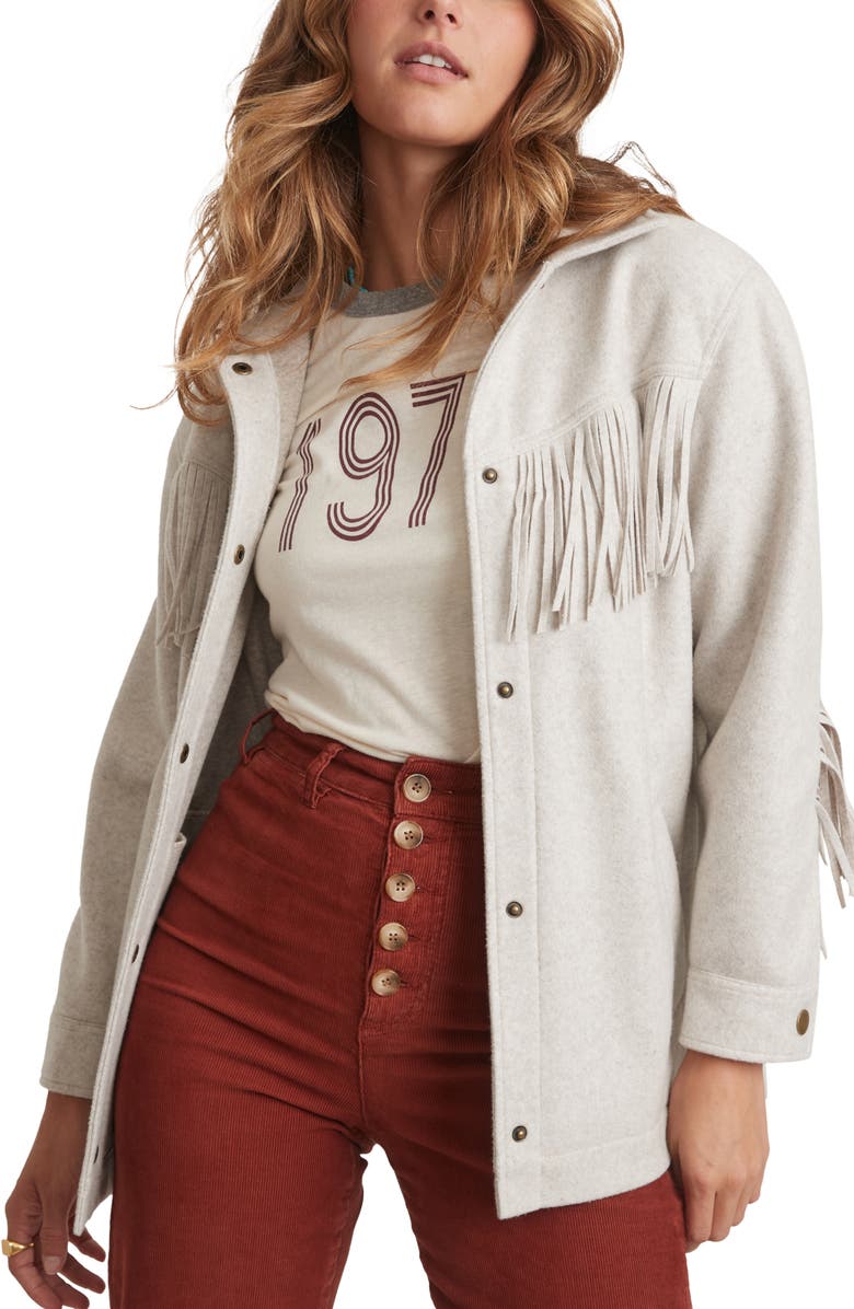 Marine Layer Fallon Fringe Shirt Jacket, Main, color,