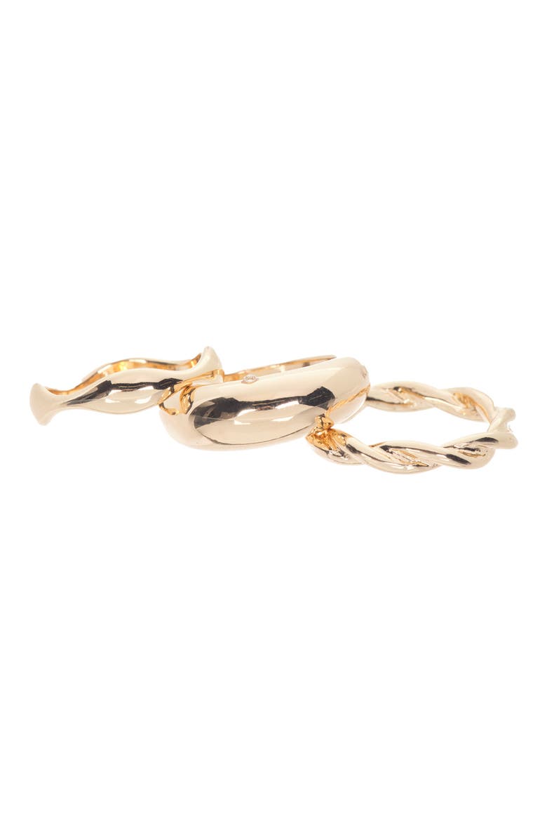 Braided Rings - Set of 3, Alternate, color, GOLD