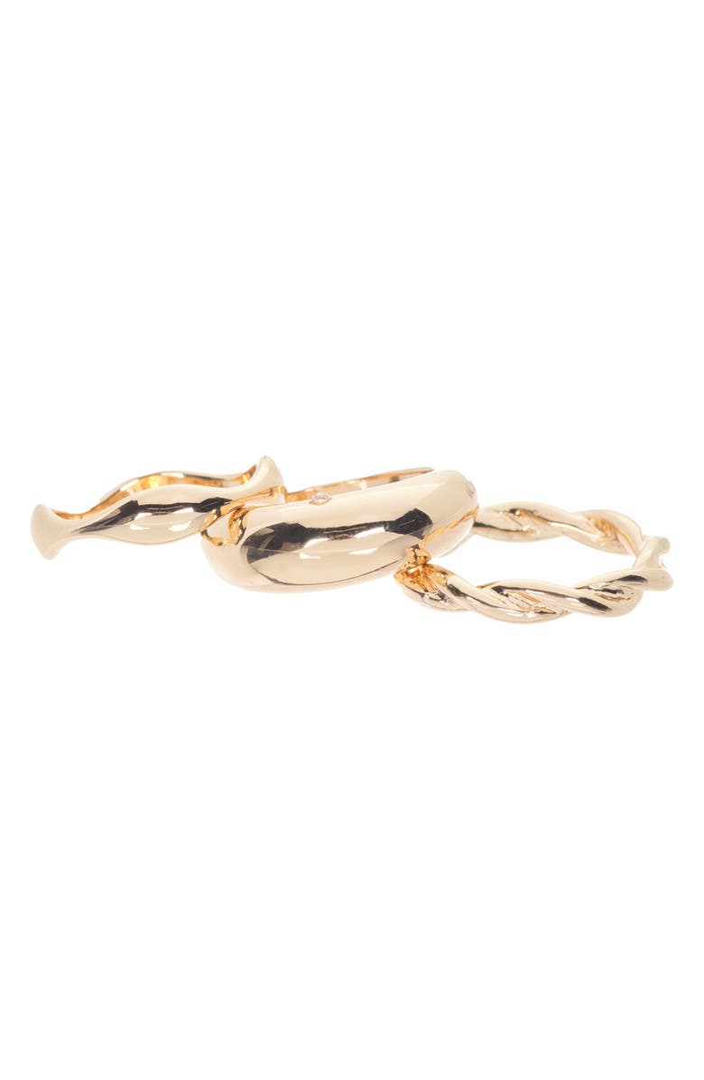 NORDSTROM RACK Braided Rings - Set of 3, Alternate, color, Gold