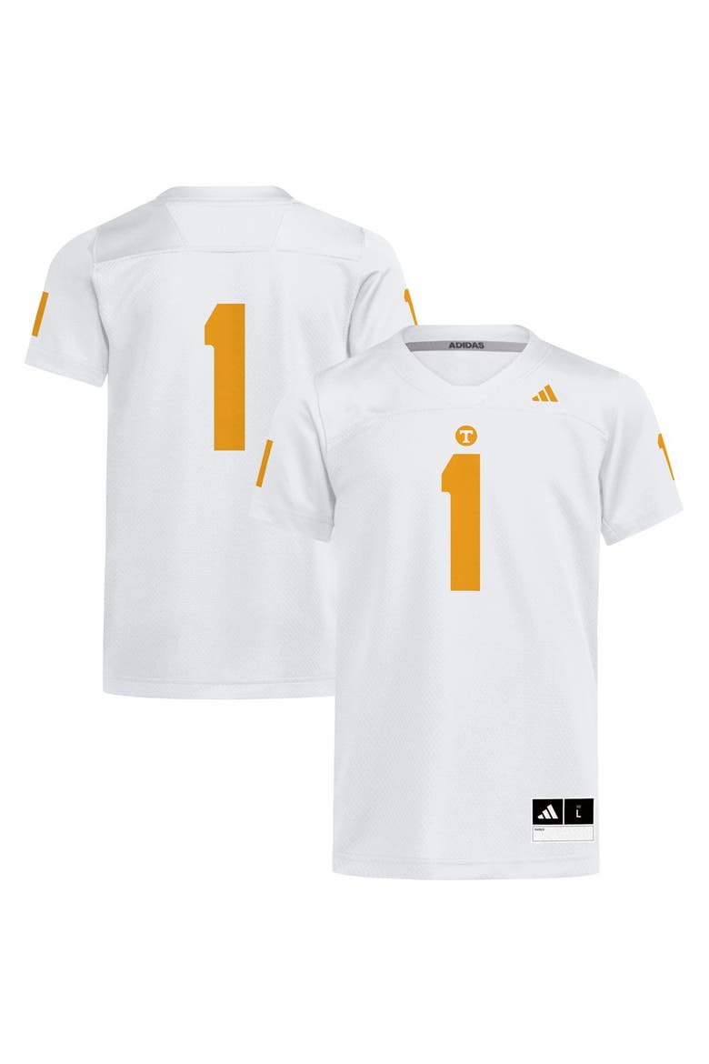 Youth adidas #1 White Tennessee Volunteers Replica Football Jersey, Main, color, White