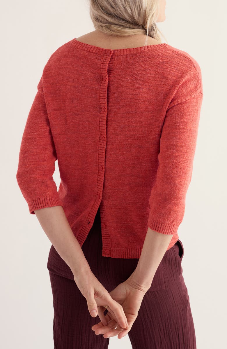 Seasalt Cornwall Knavock Button Back Organic Cotton & Linen Sweater, Alternate, color, Crab Claw