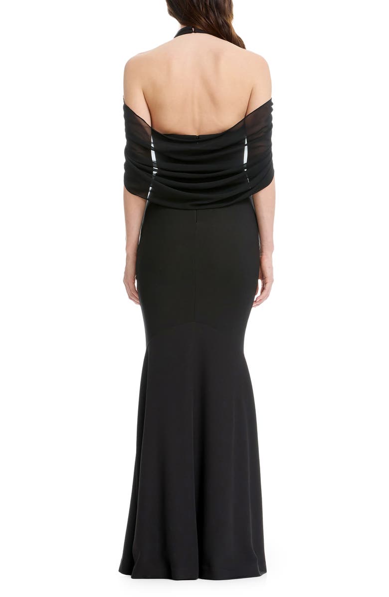 Dress the Population Aviva High Neck Open Back Evening Gown, Alternate, color,