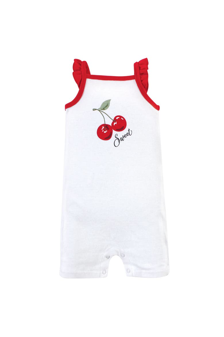 Essential Cotton Rompers, Alternate, color, Cherries