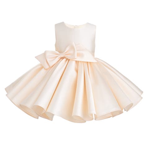 Sabina Satin Flared Dress with Side Bow