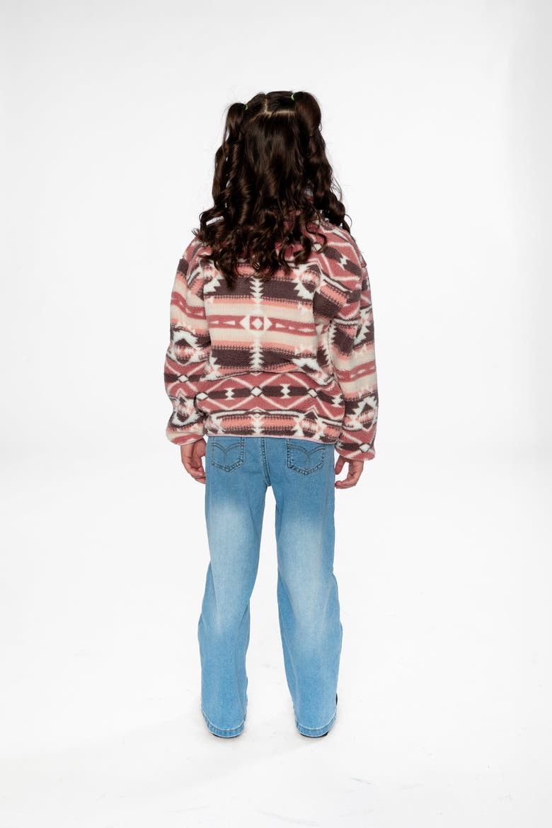 Mid-Season Fleece Half-Zip Kangaroo Pocket Pullover Jacket, Alternate, color, Aztec Pink