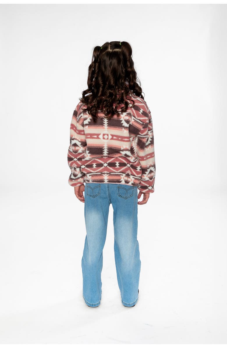 Deux par Deux Mid-Season Fleece Half-Zip Kangaroo Pocket Pullover Jacket, Alternate, color,