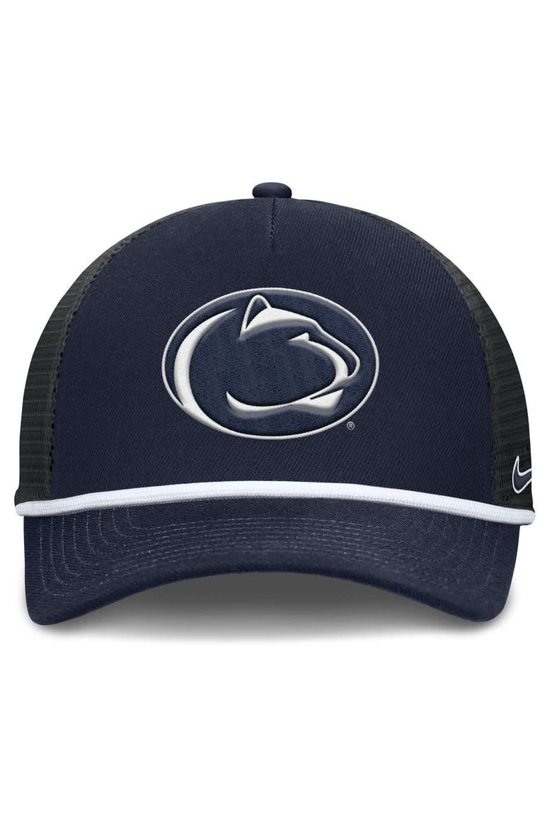 Men's Nike Navy Penn State Nittany Lions Rise Primetime Trucker Adjustable Hat, Alternate, color, Navy