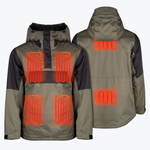 Mobile Warming Denali Anorak Heated Waterproof 1/4 Zip Snow Jacket In Green