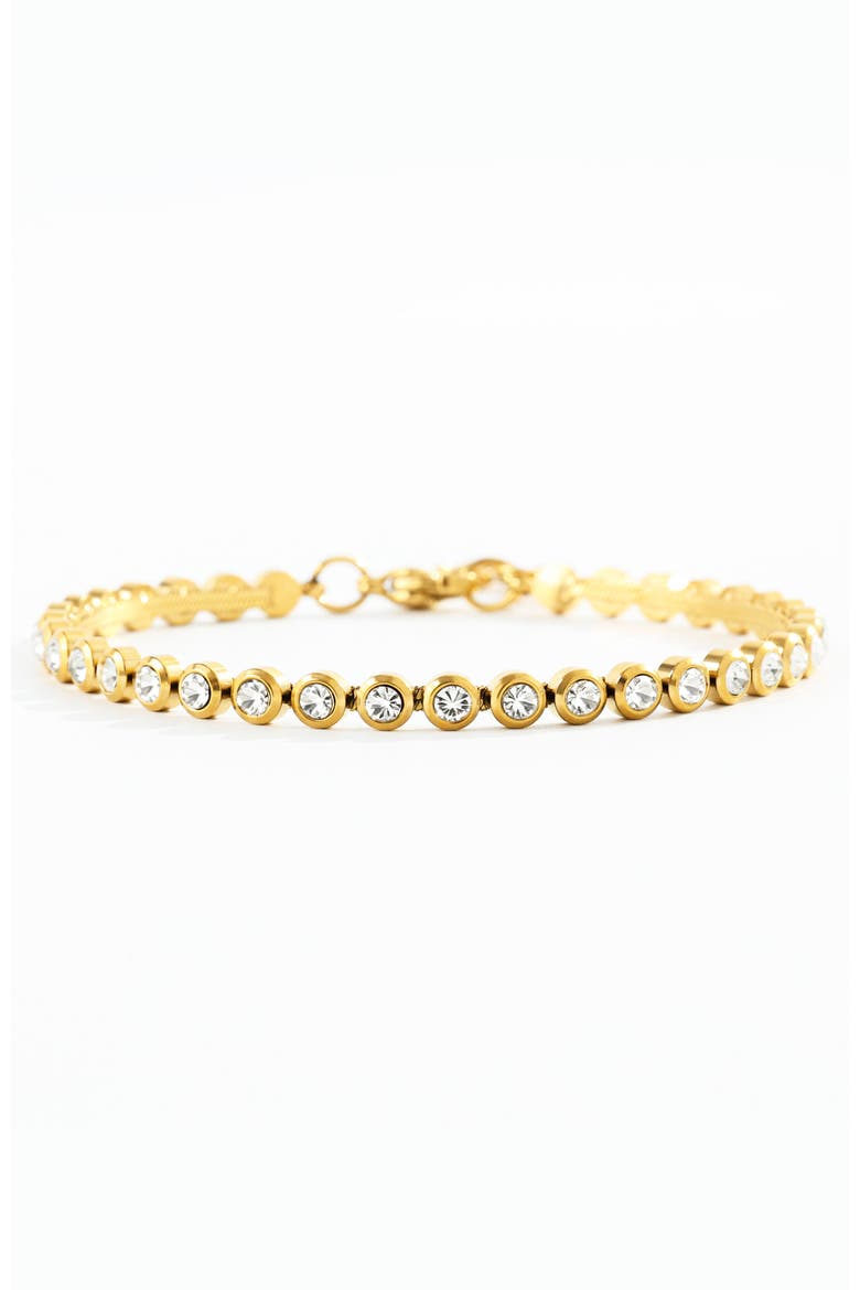 Bezel Tennis Bracelet, Main, color, Gold