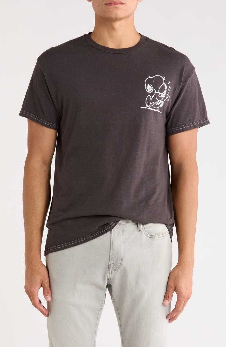 Ripple Junction Peanuts<sup>®</sup> Avant Garde Graphic T-Shirt, Main, color, Pigment Dye Black