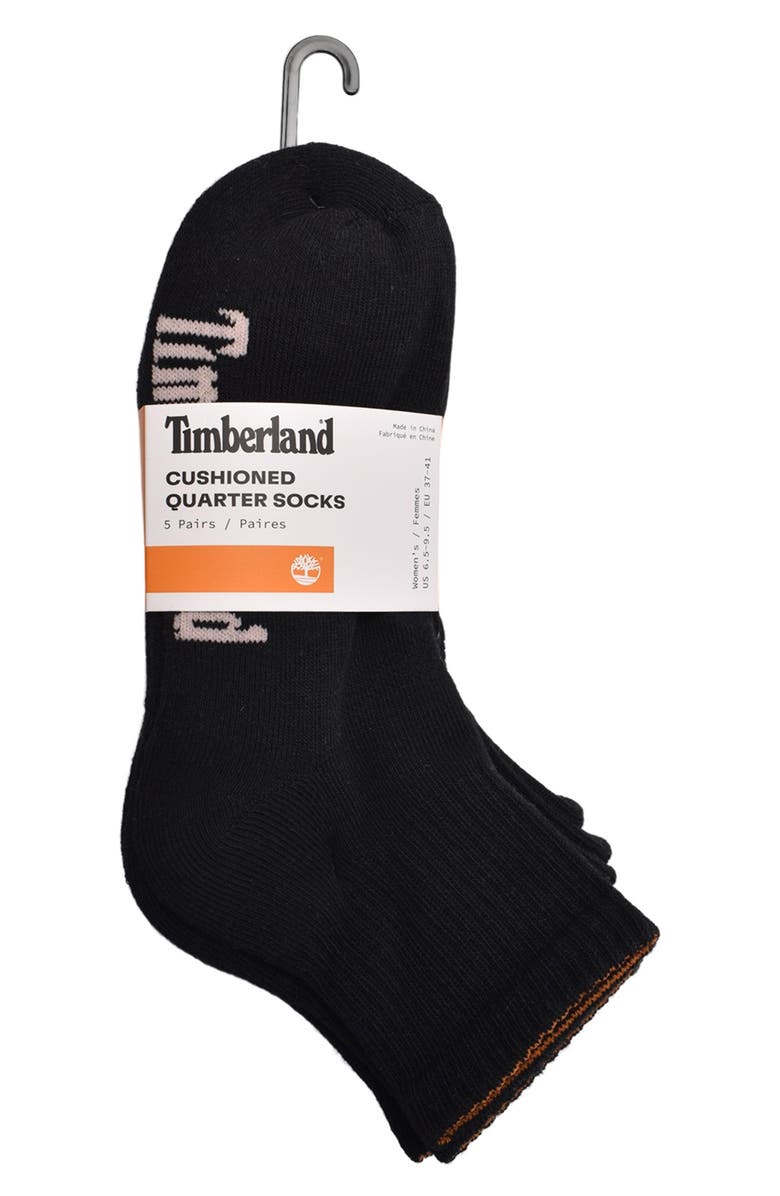 Timberland 5-Pack Cushioned Quarter Socks, Alternate, color,