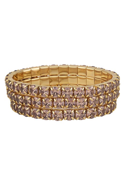 Vince Camuto Cubic Zirconia Trio Stretch Bracelet Set In Gold