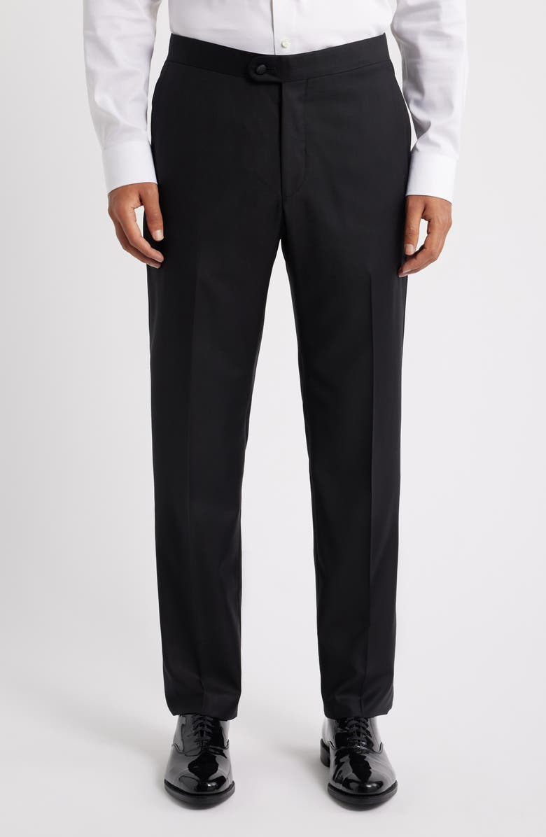 Heritage Gold Honeyway Black Wool Tuxedo Pants, Main, color, Black