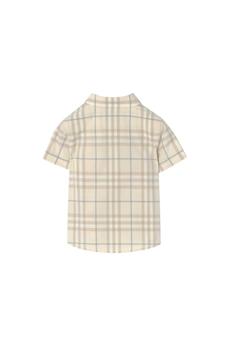 Burberry Check Cotton Shirt, Alternate, color, Sesame Beige