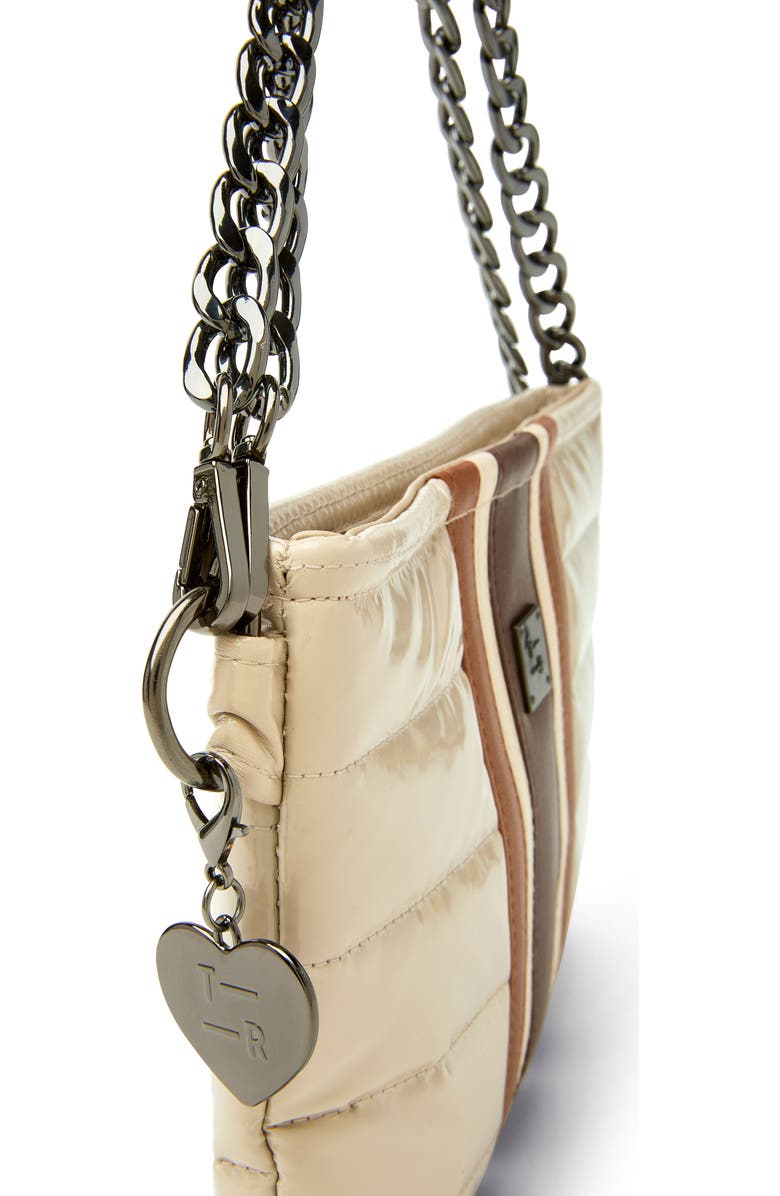 THINK ROYLN Almost Famous Quilted Shoulder Bag, Alternate, color, Blonde Patent And Colorblock