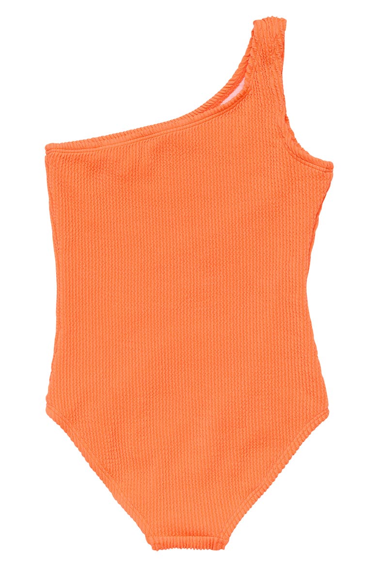 Kids' Tangerine One-Shoulder One-Piece Swimsuit, Alternate, color, ORANGE