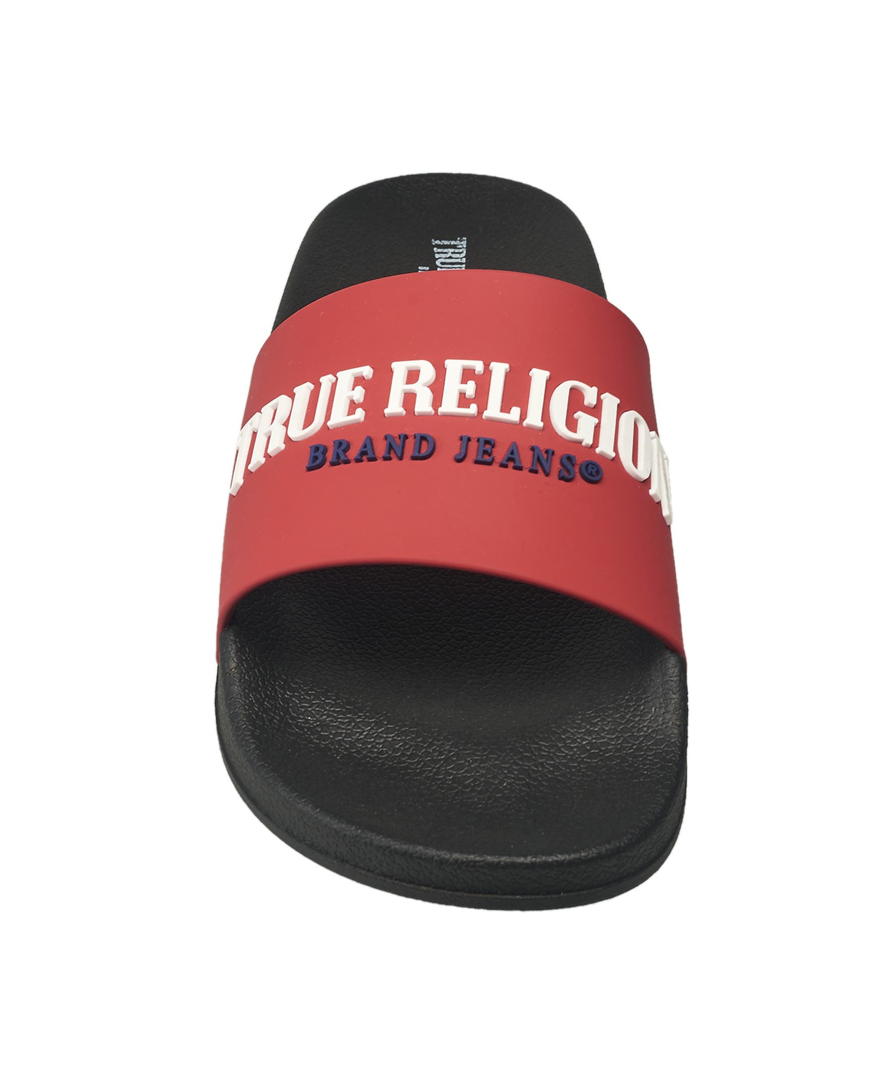 True Religion Men's Weezy Logo Slide, Alternate, color, Red