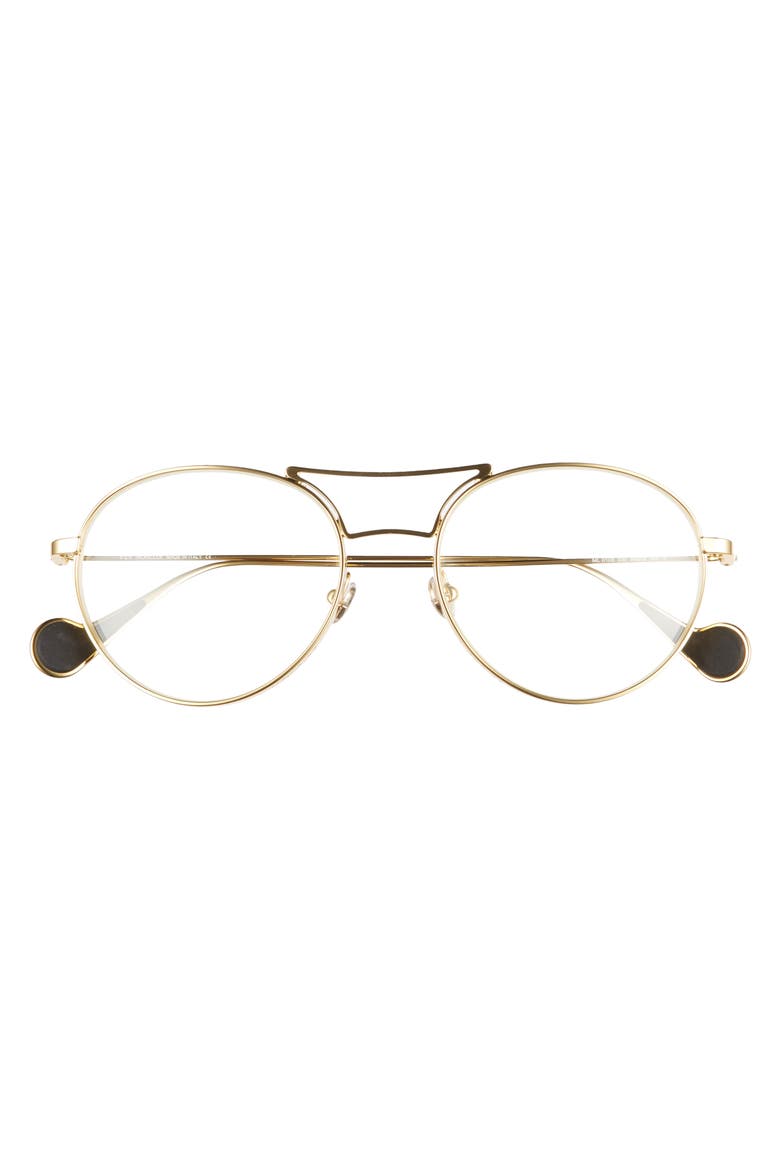 54mm Round Optical Glasses, Alternate, color, SHINY GOLD/ CLEAR