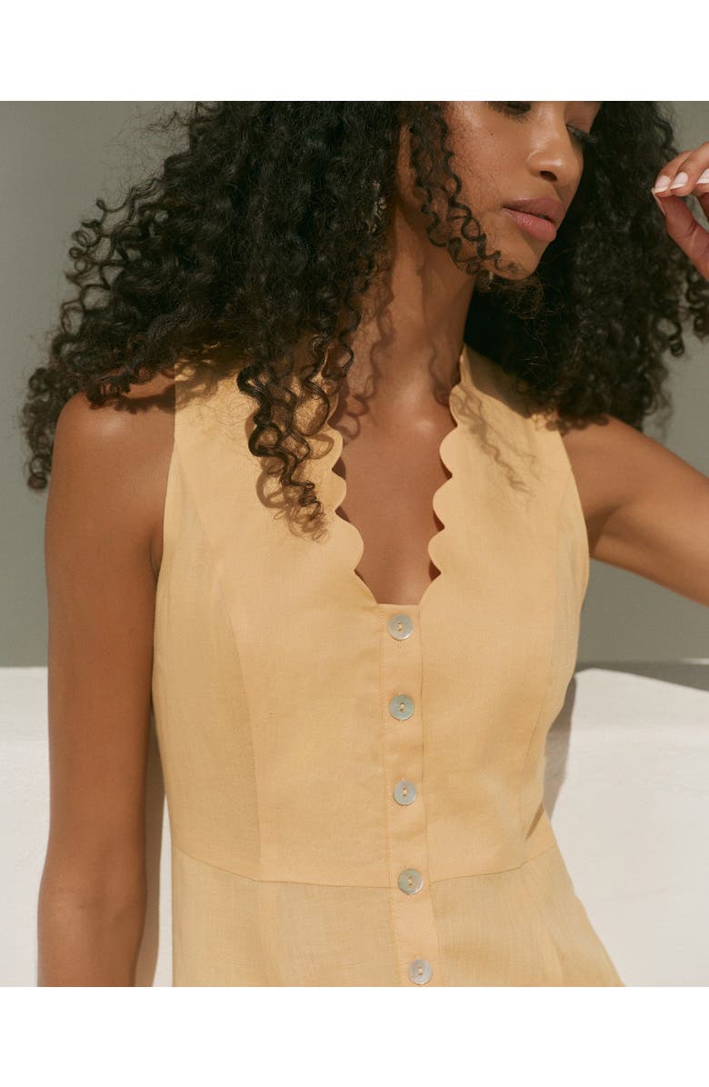 MINT VELVET Ramie Drop Waist Maxi Dress, Alternate, color, Yellow