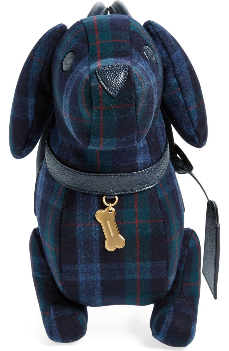 Thom Browne Hector TB Tartan Wool & Cashmere Top Handle Bag, Alternate, color,