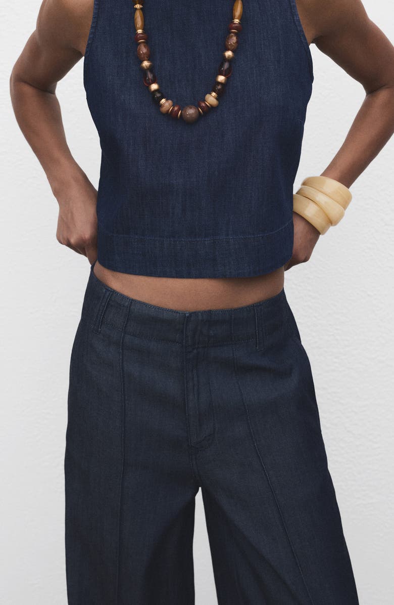 MANGO High Waist Wide Leg Trouser Jeans, Alternate, color, Open Blue