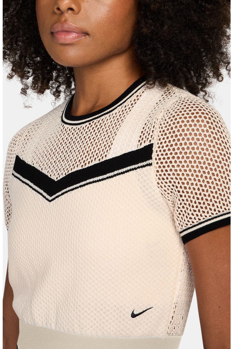 Sportswear Chill Crop Top, Alternate, color, CHALK/ BLACK/ BLACK