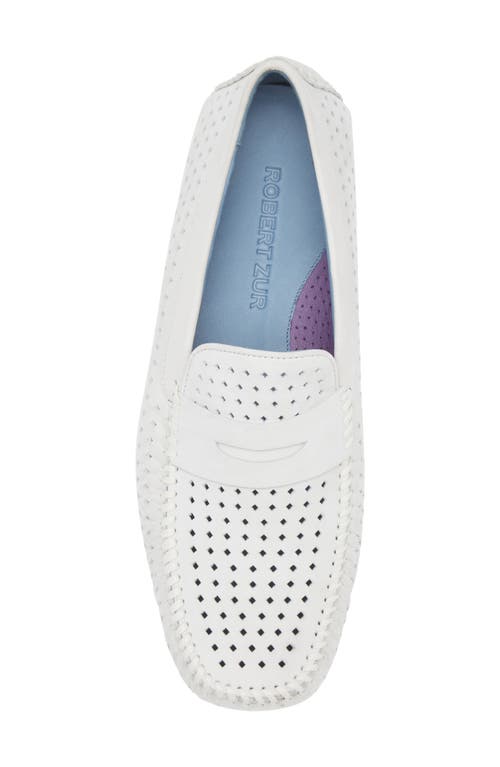 Robert Zur Flyer Perforated Driving Shoe In White