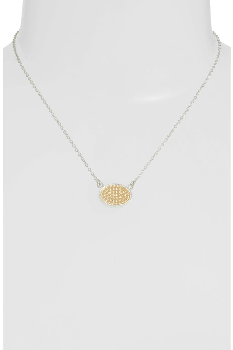 Reversible Oval Pendant Necklace, Alternate, color, GOLD/ SILVER