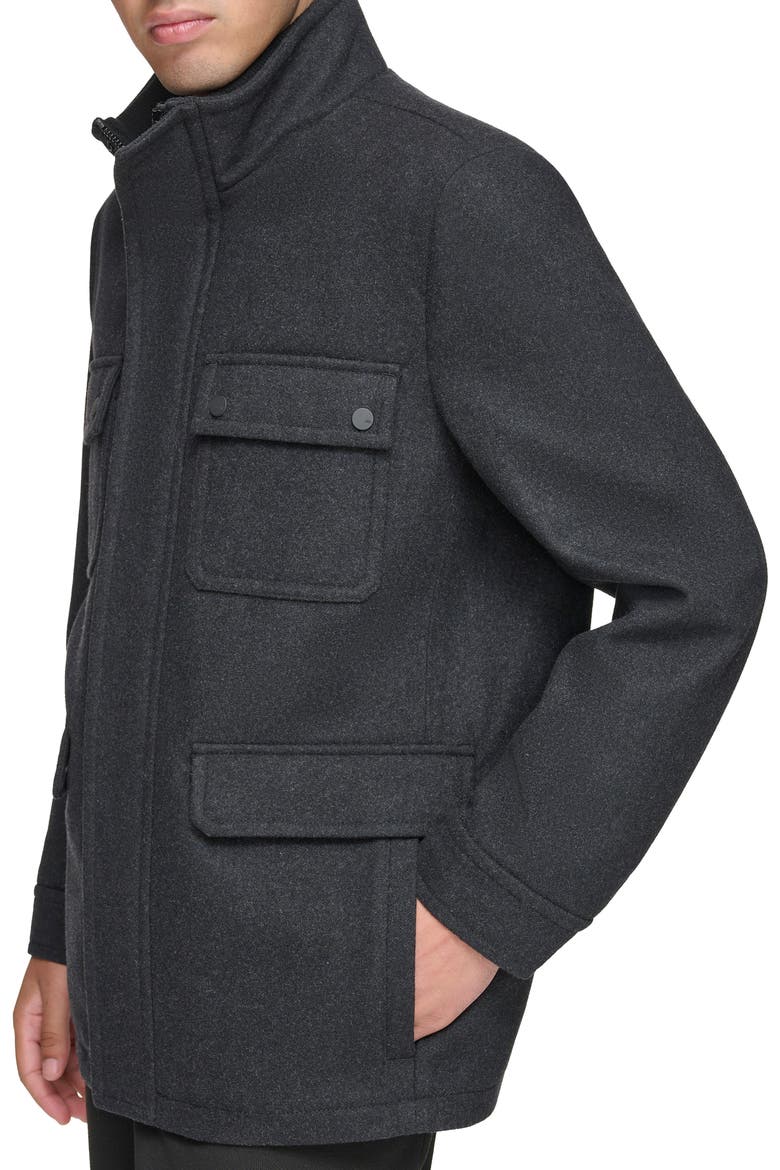 Dunbar Melton Jacket, Alternate, color, CHARCOAL