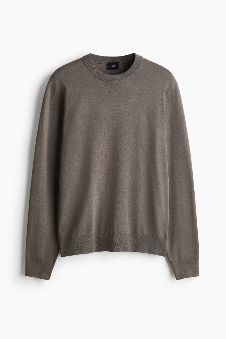 Regular-fit Fine-knit Sweater, Alternate, color, Dark taupe