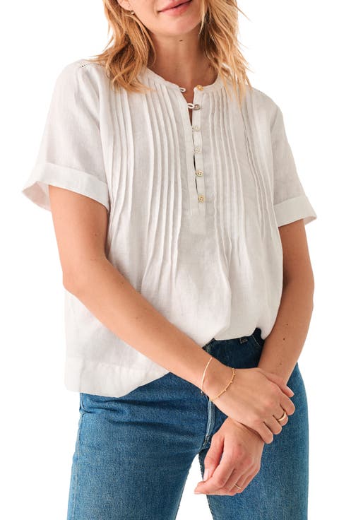 Gemina Pintuck Linen Top