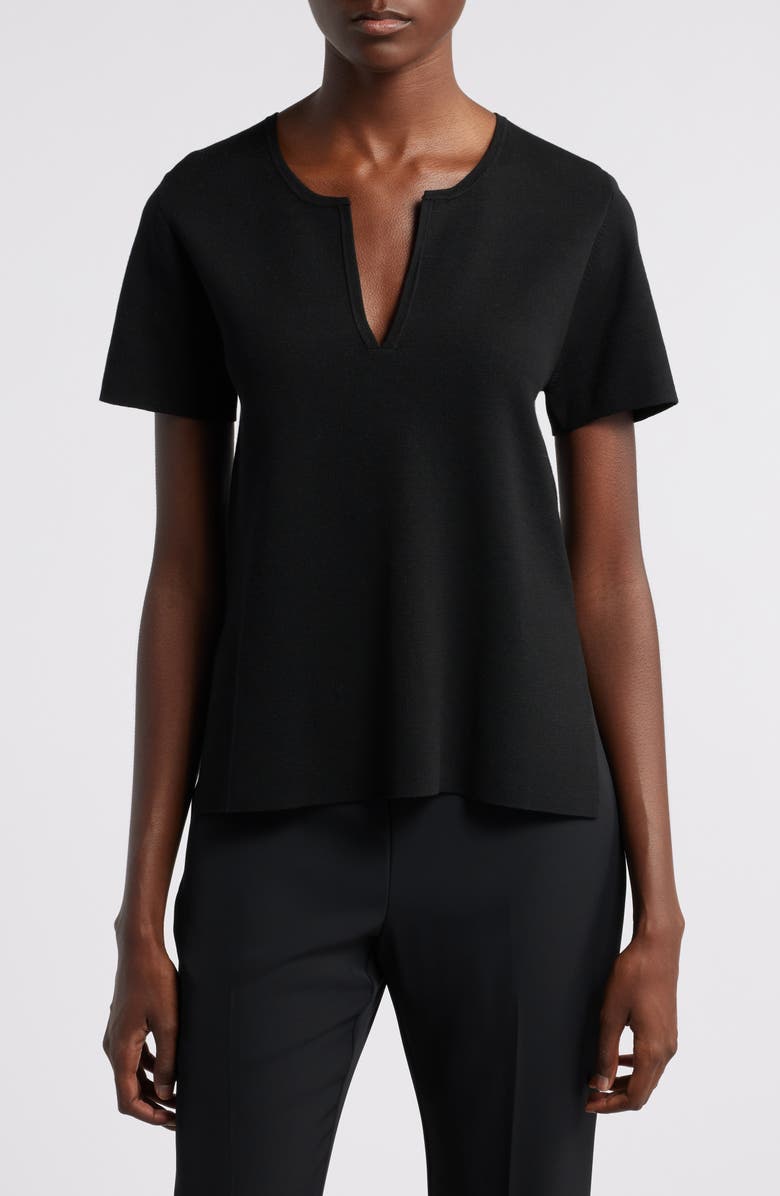 Wyeth Aster Short Sleeve Split Neck Sweater, Main, color, 