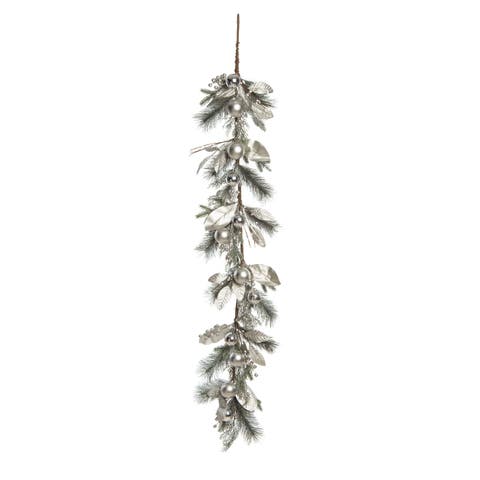 Artificial Silver Christmas Garland for festive decor