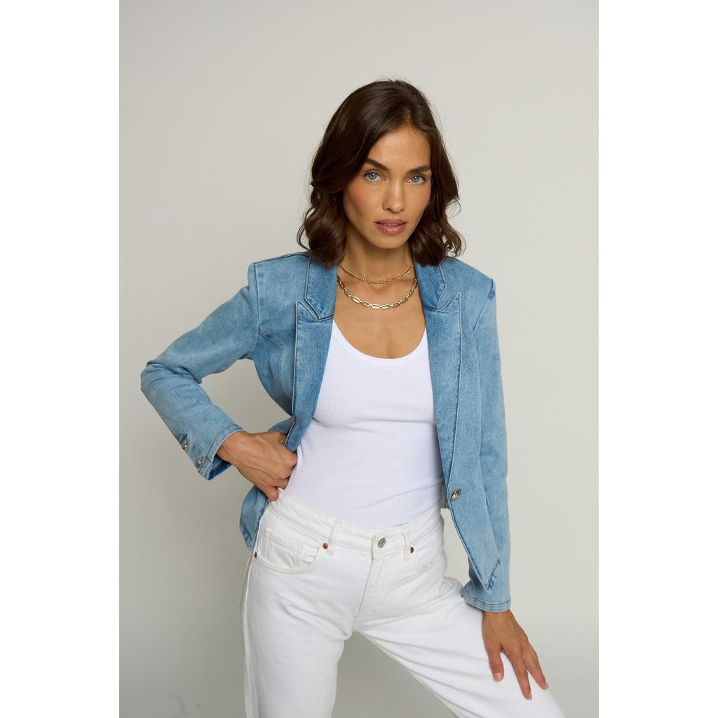 Central Park West Denim Blazer In Denim