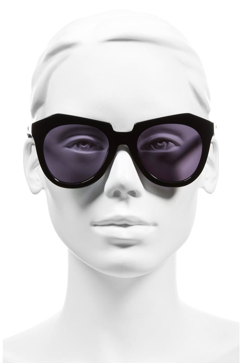 'Number One' 50mm Sunglasses, Alternate, color, BLACK