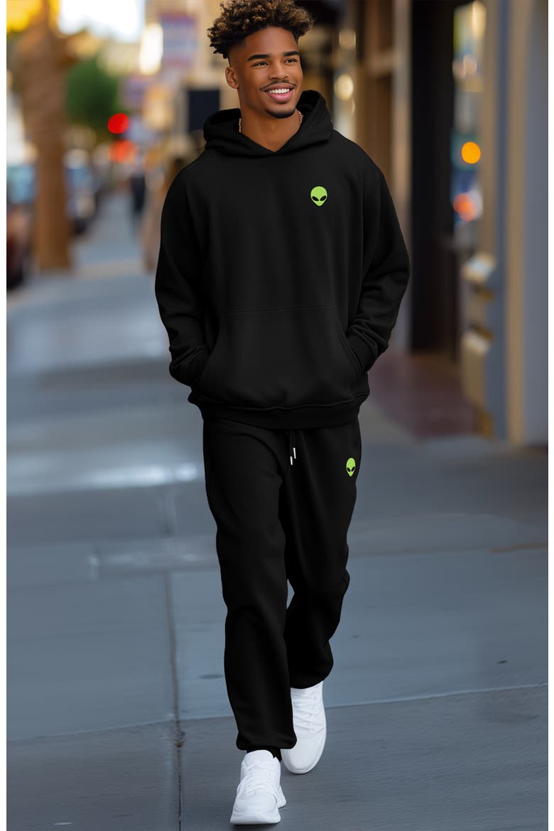 Alien Relaxed Sweatsuit, Alternate, color, Black