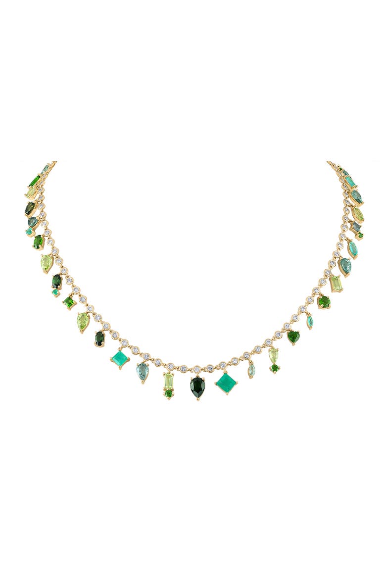 Green Collar Necklace, Main, color, YELLOW GOLD/ DIAMOND