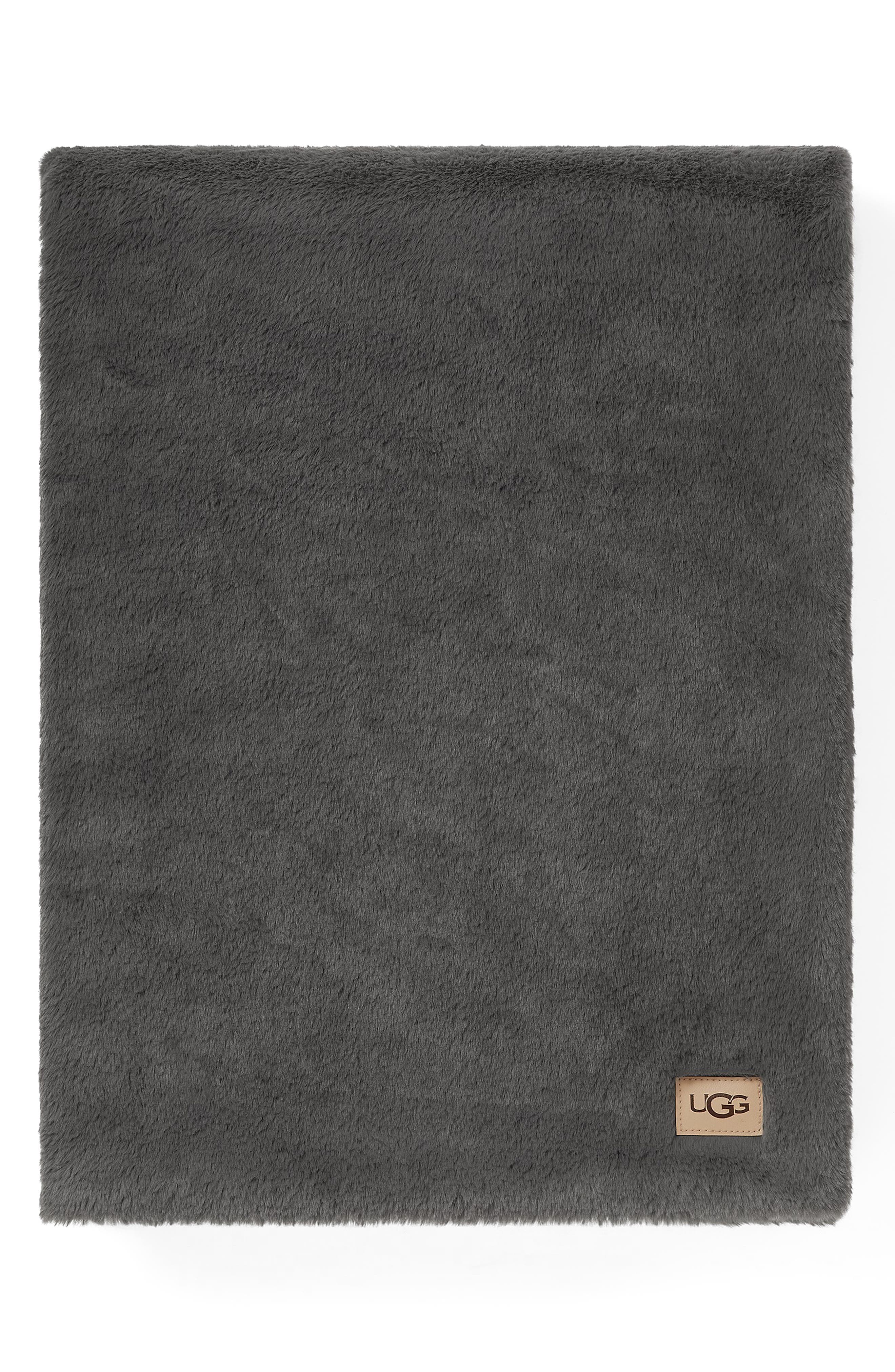 UGG® Marcella Faux Fur Throw Blanket - Charcoal