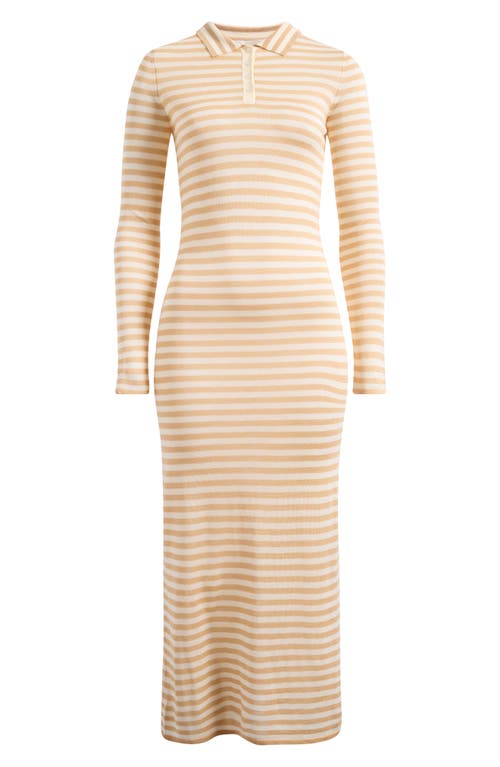 Shop Wayf Colette Stripe Long Sleeve Knit Dress In Ivory Cam