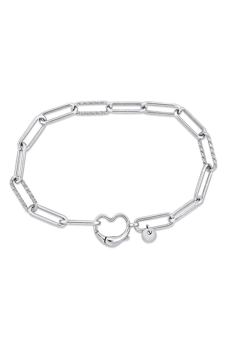 DELMAR Heart Paper Clip Link Bracelet, Main, color,