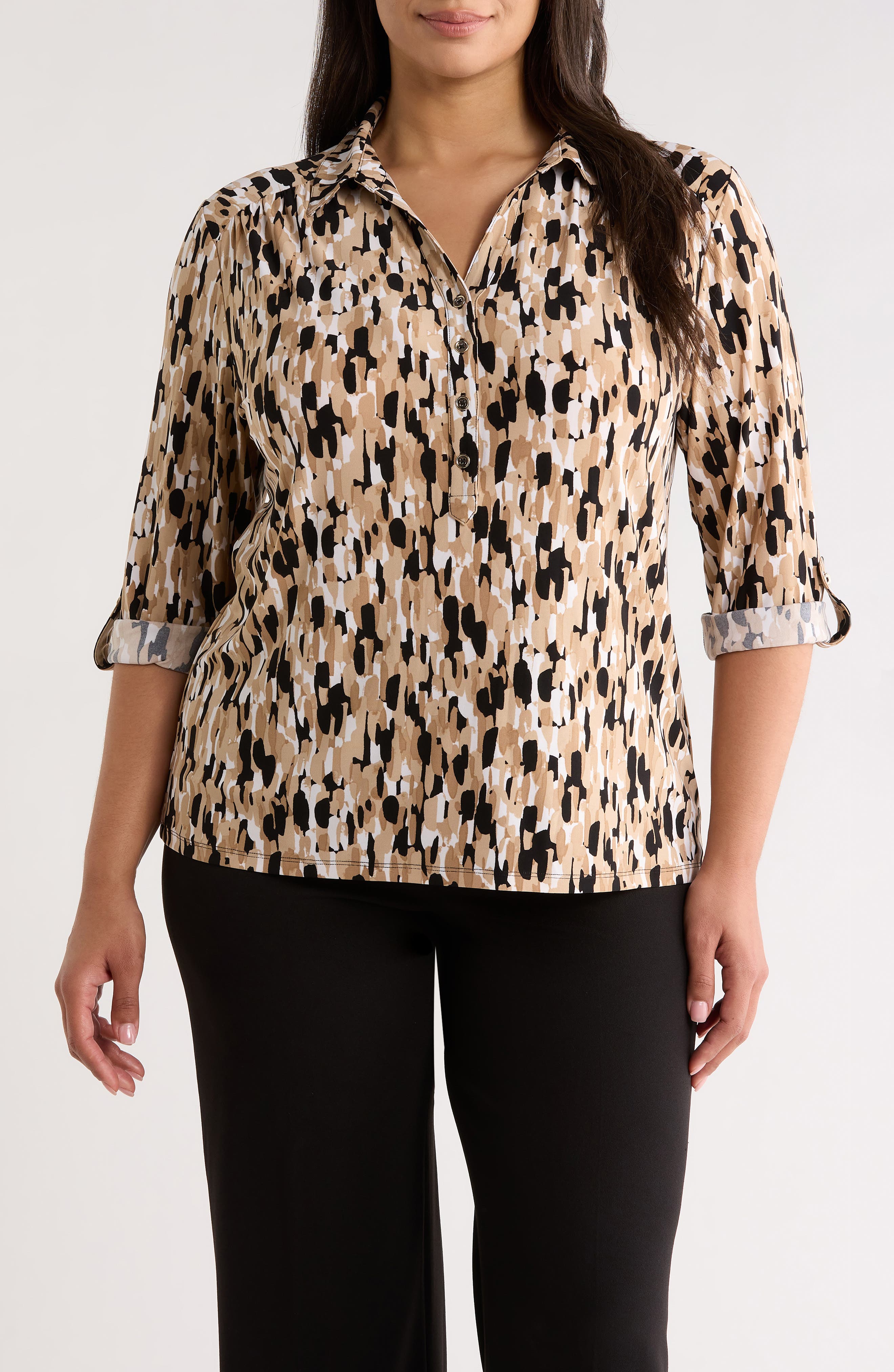 selected ANNE BLACK/ LATTE MULTI