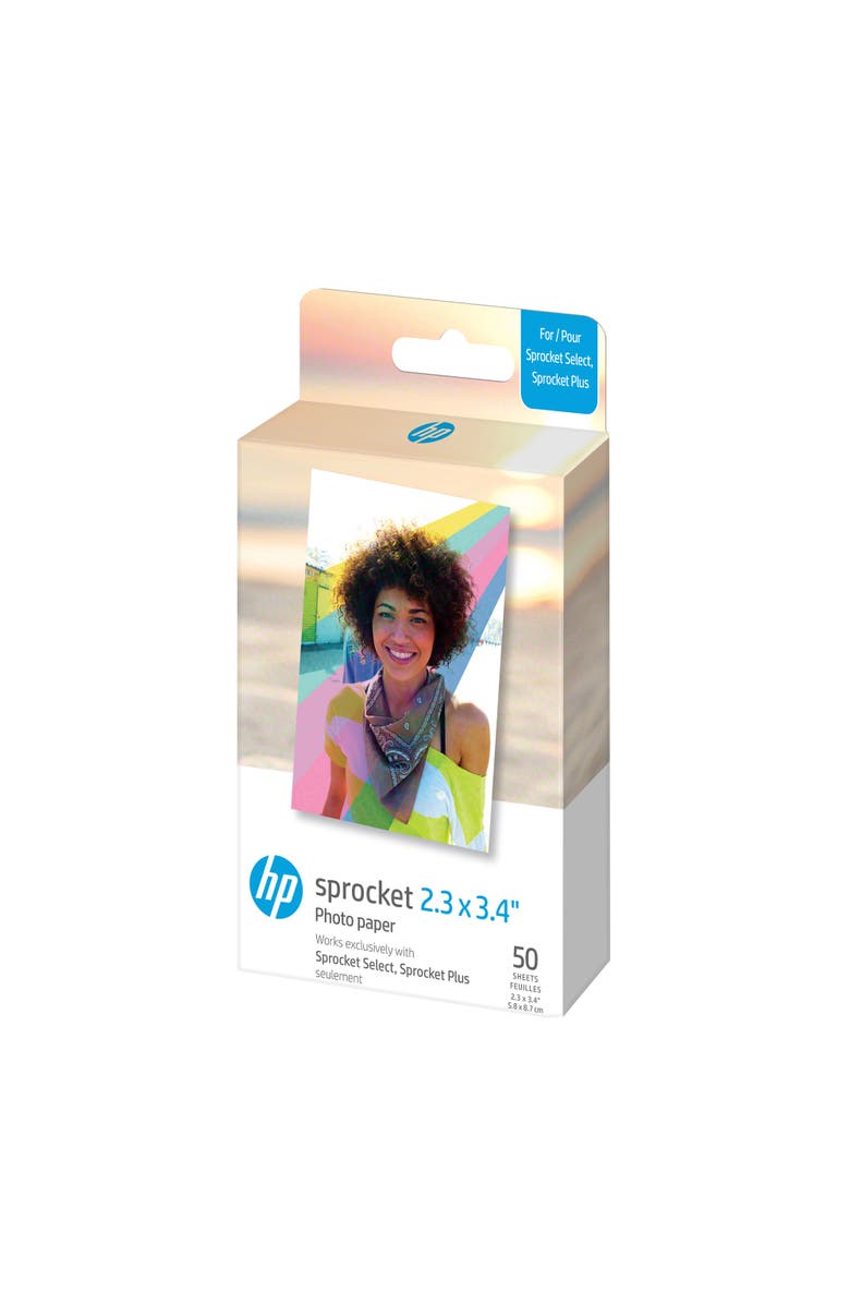 HP Sprocket 2.3x3.4 Zink Photo Paper (50 Pack) with Bundle, Alternate, color, White