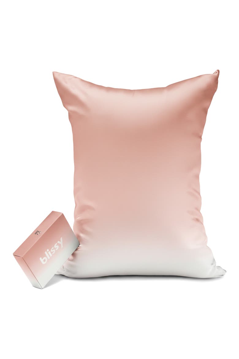Mulberry Silk Pillowcase, Main, color, ROSE GOLD OMBRE