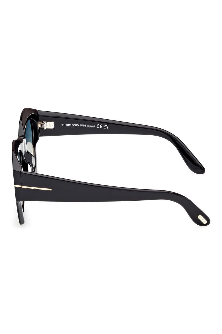 Guilliana 52mm Gradient Geometric Sunglasses, Alternate, color, BLACK/ GRAD TURQUOISE TO SAND